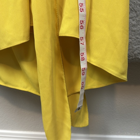 Halston Heritage Yellow Sleeveless Maxi Halter Dress/Gown Front Slit Size 2 - Picture 5 of 6